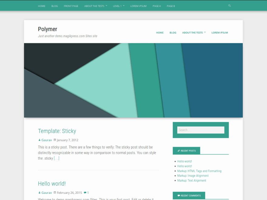Screenshot of Polymer theme